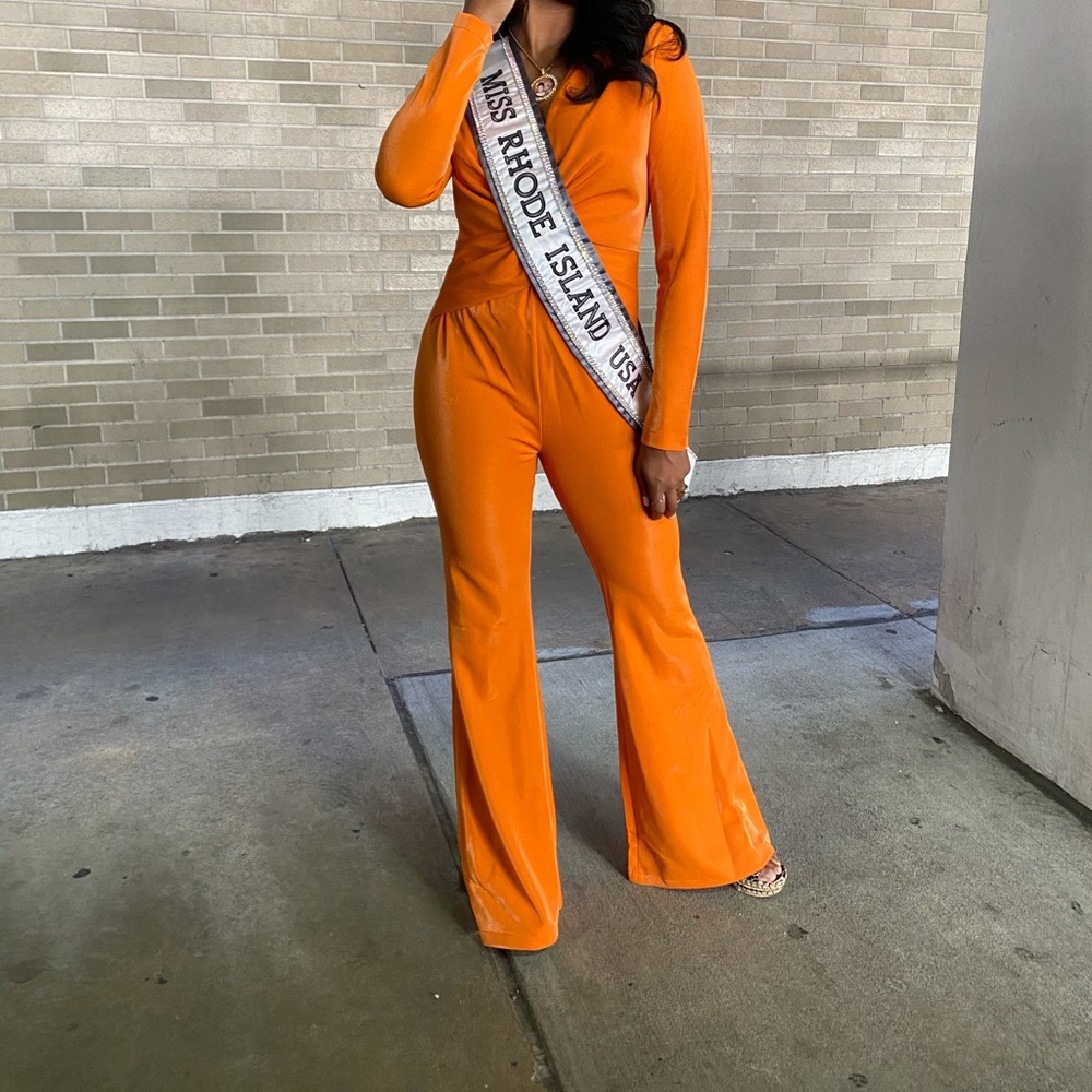 Miss Circle Orange Jumpsuit